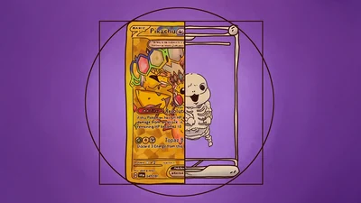 Illustration of a Pokémon card shown as an anatomy diagram.
